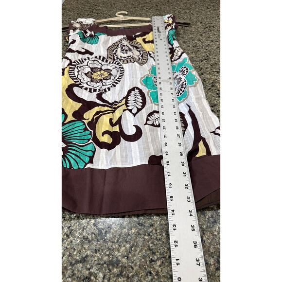 RB Collection Dress Size 10 Brown Yellow Green Knee Length Off Shoulders Y2K - Picture 4 of 6